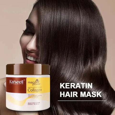 Karseell Collagen Hair Treatment Deep Repair Conditioning Argan Oil Collagen Hair Mask Essence for Dry Damaged Hair All Hair Types 16.90 oz 500ml